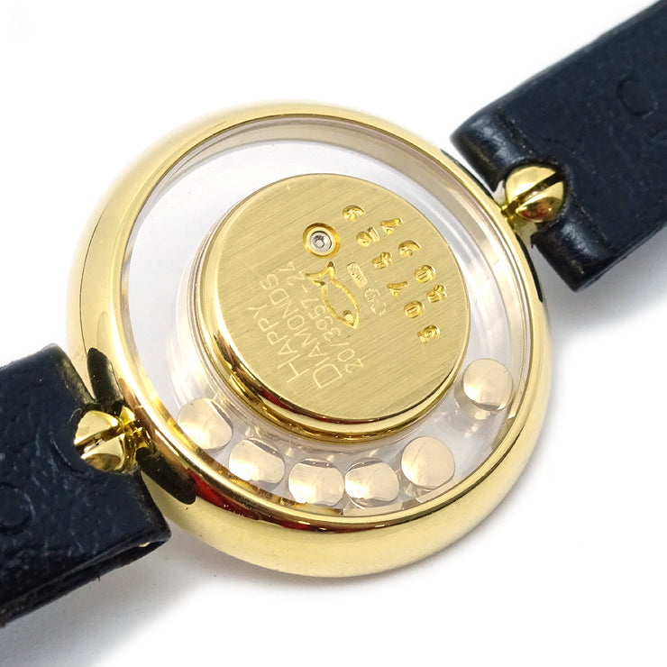 ショパール ハッピーダイヤモンド Ref.20/3957-24 腕時計 18KYG クロコダイル