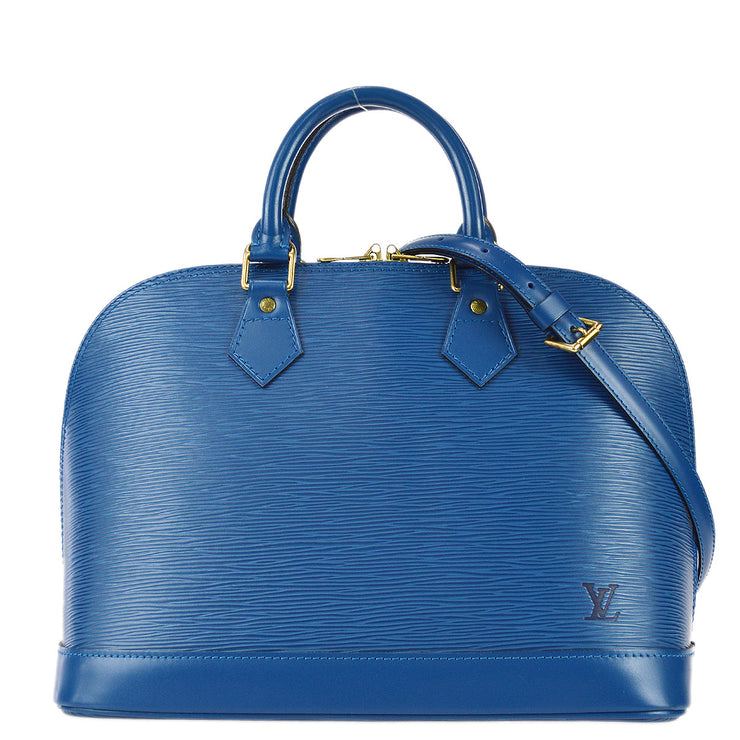 Louis Vuitton 1996 Blue Epi Alma M52145