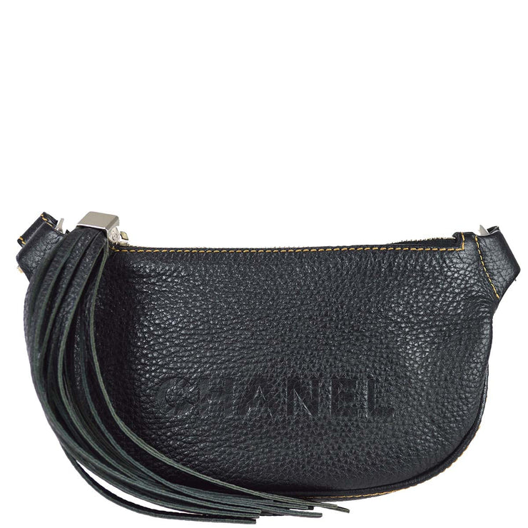Chanel 2001-2003 Black Fringe Shoulder Bag
