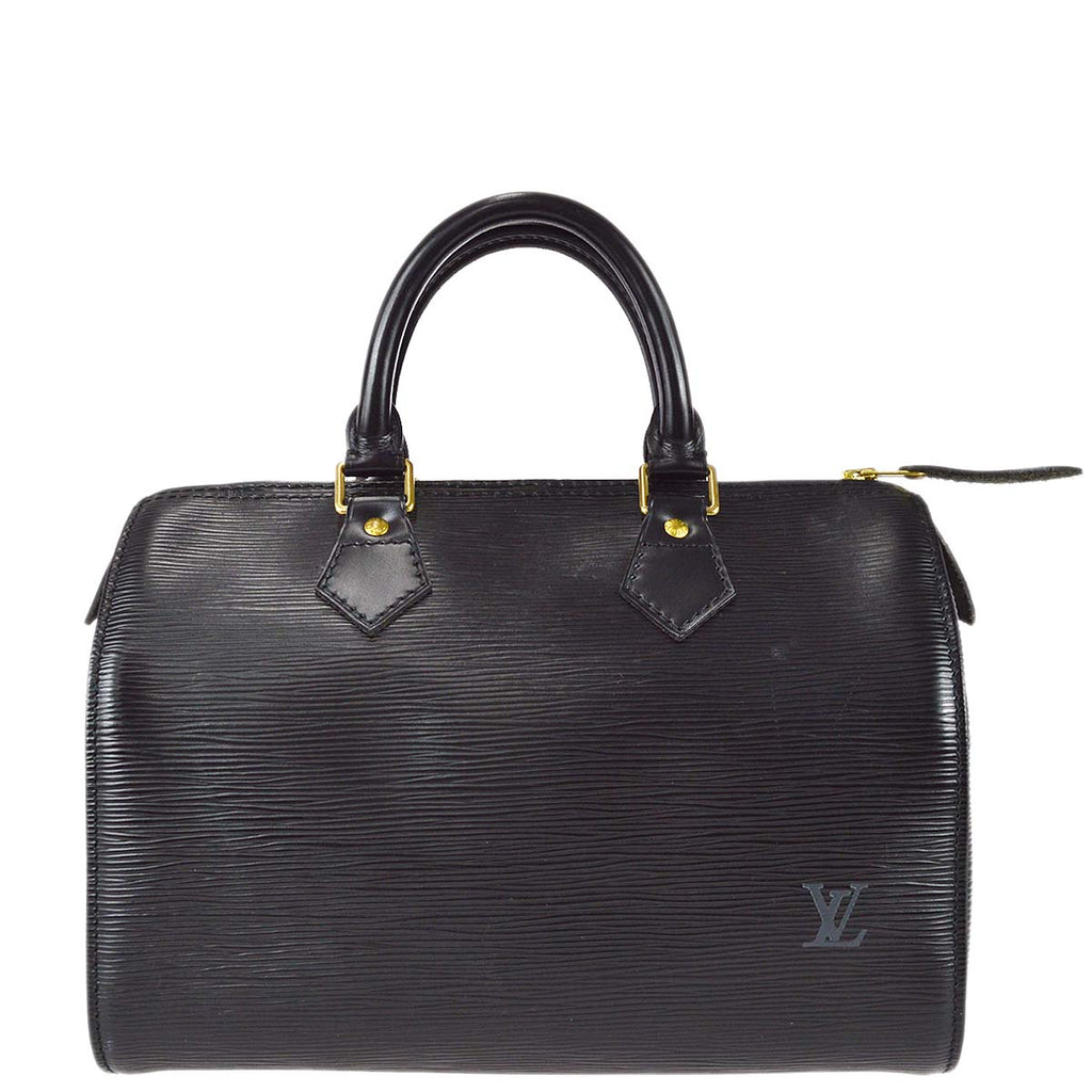 LOUIS VUITTON Black Epi Speedy 25 - The Purse Ladies