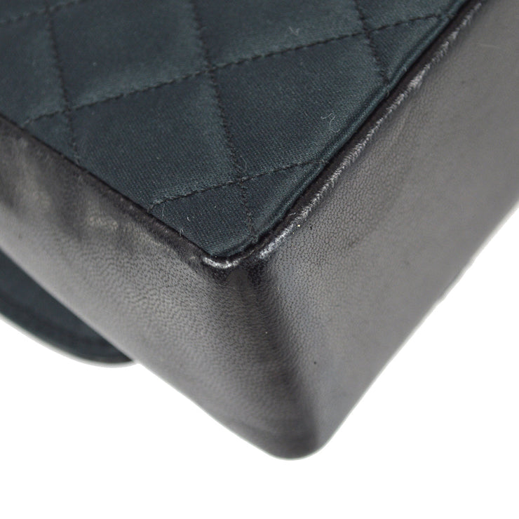Chanel 1989-1991 Black Satin Bijou Chain Shoulder Bag