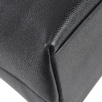 Chanel 1994-1996 Black Caviar Chain Shoulder Tote Bag