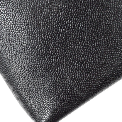 Chanel 1994-1996 Black Caviar Chain Shoulder Tote Bag
