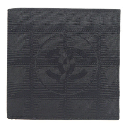 Chanel 2001-2003 Black New Travel Line Bifold Wallet Purse