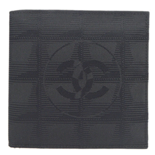 Chanel 2001-2003 Black New Travel Line Bifold Wallet Purse