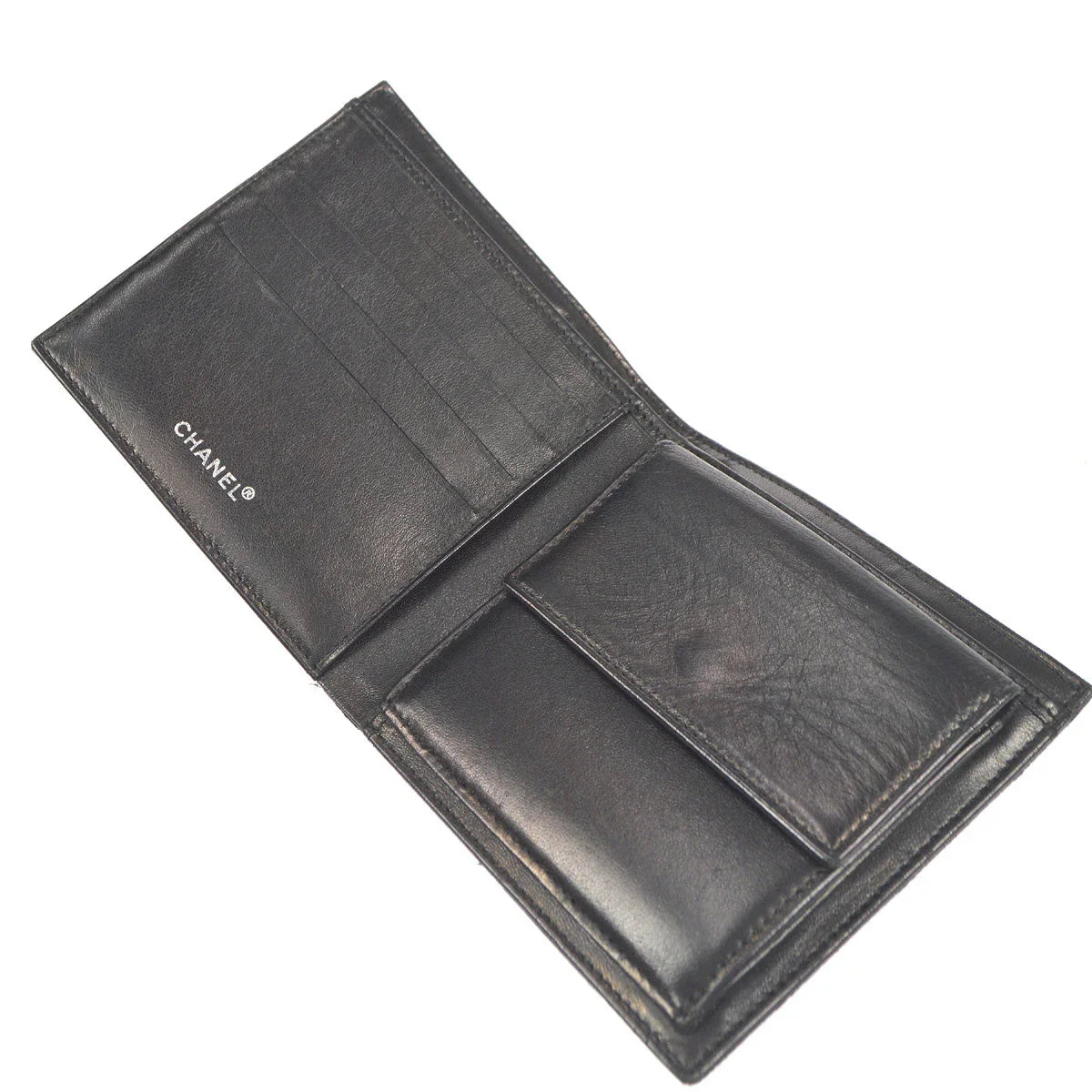 Chanel 2001-2003 Black New Travel Line Bifold Wallet Purse