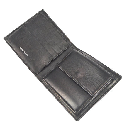 Chanel 2001-2003 Black New Travel Line Bifold Wallet Purse