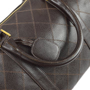 Chanel 1997-1999 Brown Caviar Cosmoline Boston 35