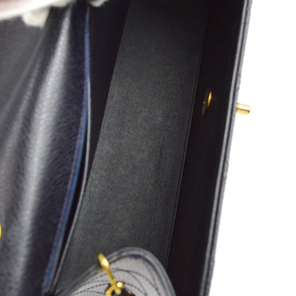 Chanel 1997-1999 Navy Caviar Classic Flap Chain Shoulder Bag