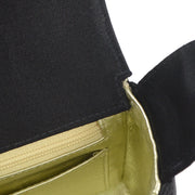 Chanel 1991-1994  Black Satin Straight Flap Mademoiselle Shoulder Bag