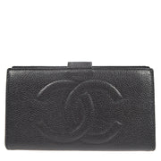 Chanel 1994-1996 Black Caviar Timeless Long Wallet