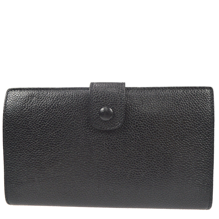 Chanel 1994-1996 Black Caviar Timeless Long Wallet