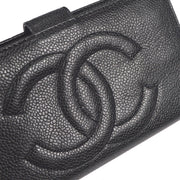 Chanel 1994-1996 Black Caviar Timeless Long Wallet