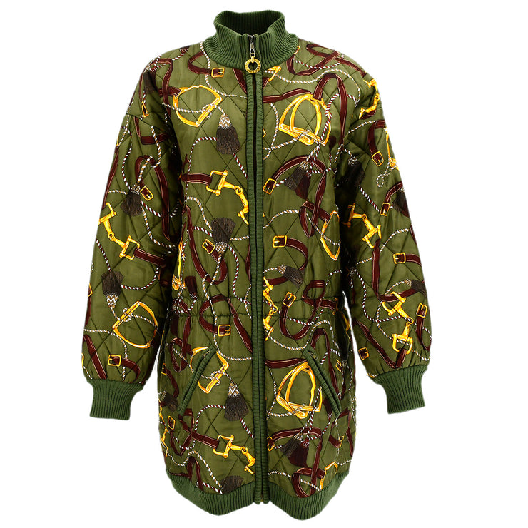 Celine saddle-print quilted coat #40