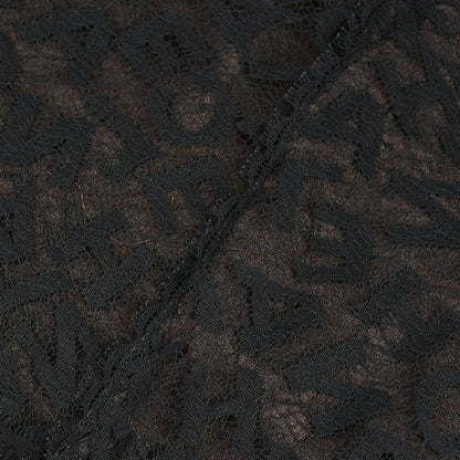 Chanel Lace Top Skirt Set Black Brown 98A #42