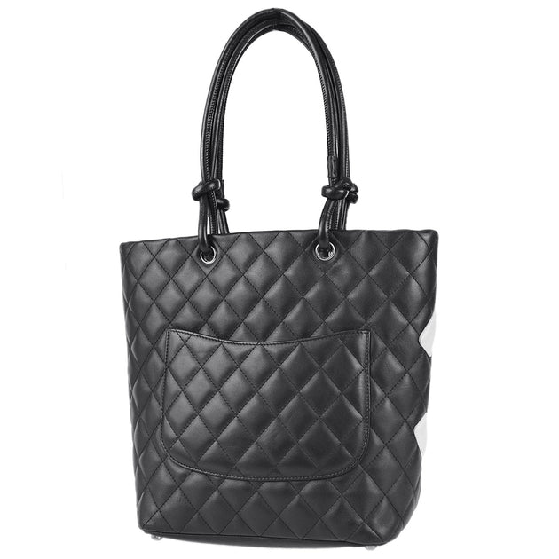 Chanel 2003-2004 Black Calfskin Cambon Ligne Tote Handbag – AMORE