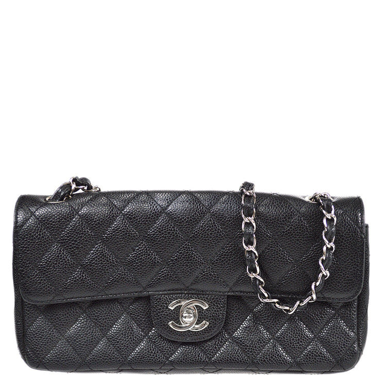 Chanel 1989-1991 Black Caviar East West Flap Bag SHW – AMORE