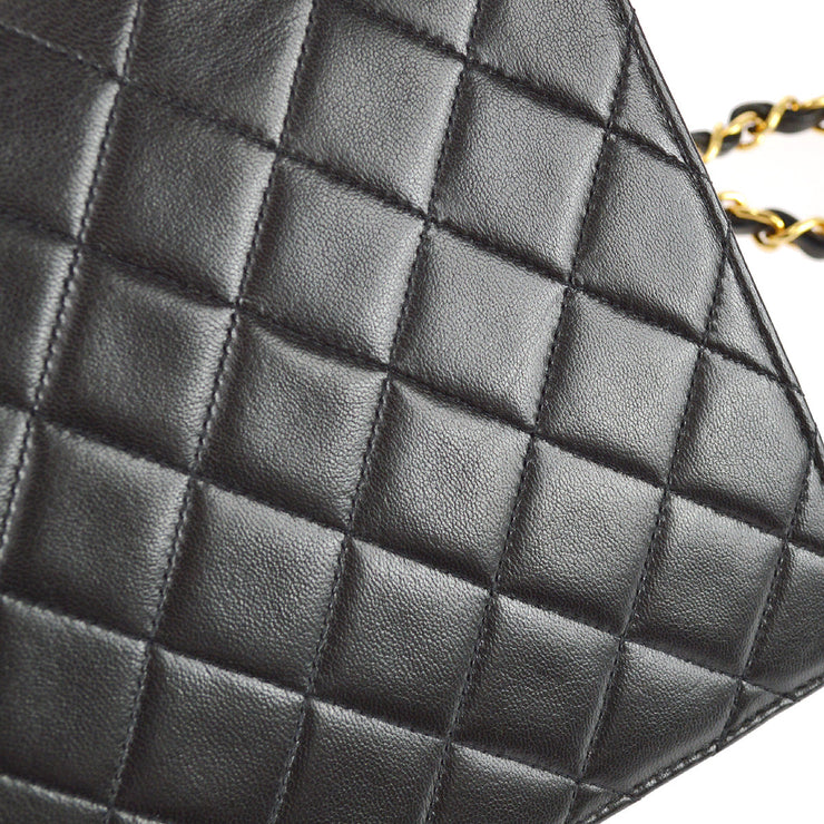 Chanel 1994-1996 Black Lambskin Small Half Flap Bag