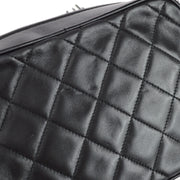 Chanel 1991-1994 Black Lambskin Mini Pocket Camera Bag