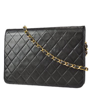 Chanel Black 1994-1996 Lambskin Classic Single Flap Shoulder Bag