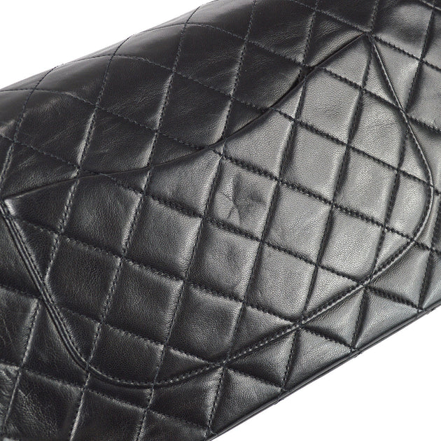 Chanel 1991-1994 Black Lambskin Medium Classic Double Flap