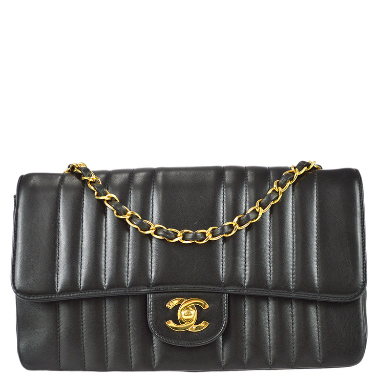 CHANEL Authentic Vintage 1989-1991 Trapezoid Flap Lock Bag 