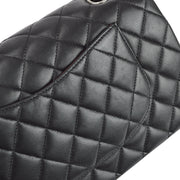 Chanel 2009-2010 Black Lambskin Medium Classic Double Flap Bag SHW