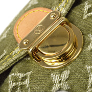 Louis Vuitton 2006 Green Monogram Denim Mini Pleaty M95217