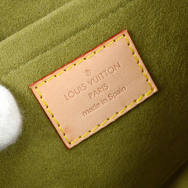 Louis Vuitton 2006 Green Monogram Denim Mini Pleaty M95217