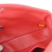Chanel 2004-2005 Red Lambskin East West Flap Bag SHW
