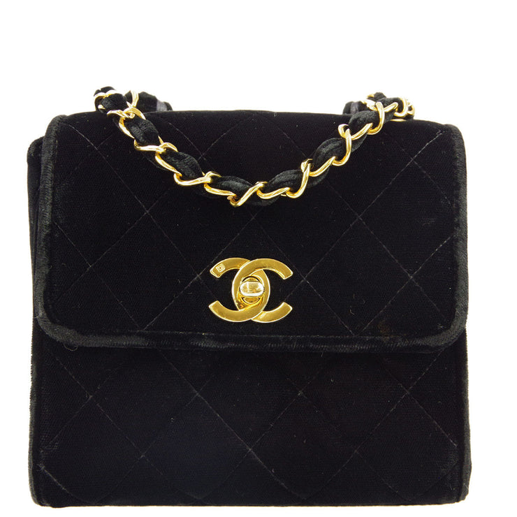 Chanel * Black Velvet Straight Flap Shoulder Bag – AMORE Vintage Tokyo