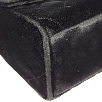 Chanel * 1991-1994 Black Velvet Straight Flap Shoulder Bag