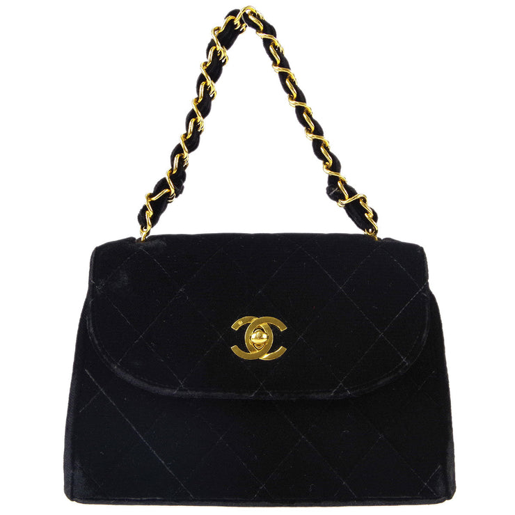 Chanel Black Velvet Handbag