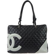 Chanel * 2004-2005 Black Calfskin Cambon Ligne Tote Handbag