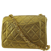 Chanel * 1994-1996 Gold Lambskin Mini Classic Square Flap Shoulder Bag 17