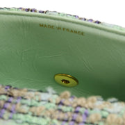 Chanel * 1994 Green Tweed Micro Classic Flap Handbag