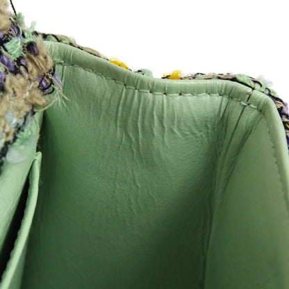 Chanel * 1994 Green Tweed Micro Classic Flap Handbag