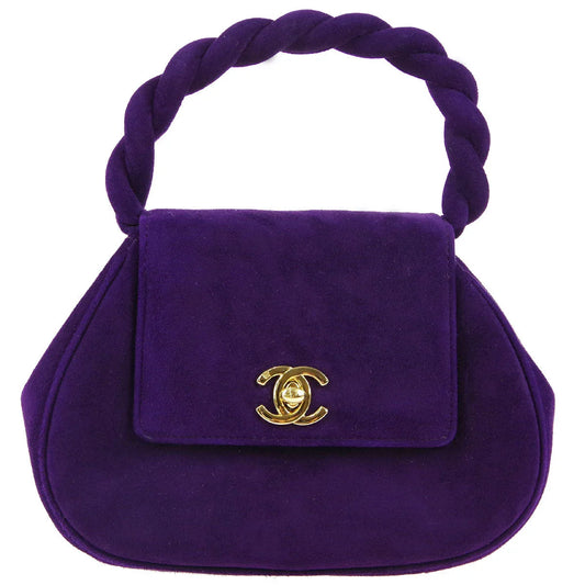 Chanel * 1996-1997 Purple Suede Braided Handbag