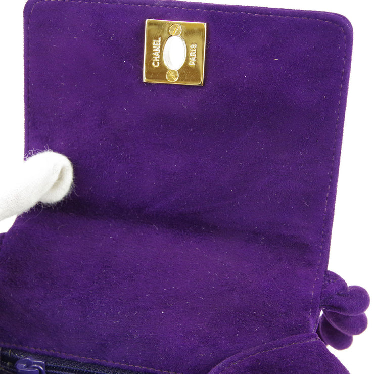 Chanel * 1996-1997 Purple Suede Braided Handbag
