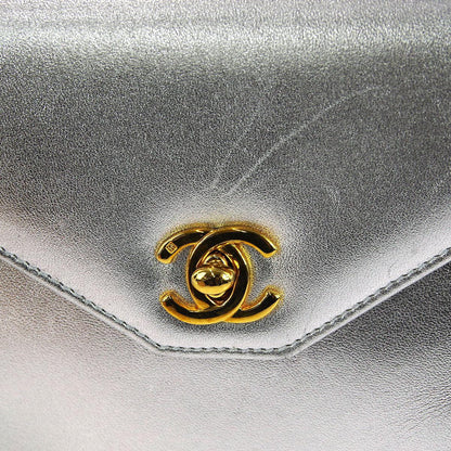 Chanel * 1996-1997 Silver Lambskin Top Handle Bag