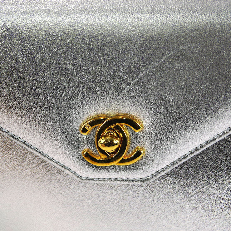 Chanel * 1996-1997 Silver Lambskin Handbag
