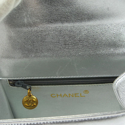 Chanel * 1996-1997 Silver Lambskin Top Handle Bag