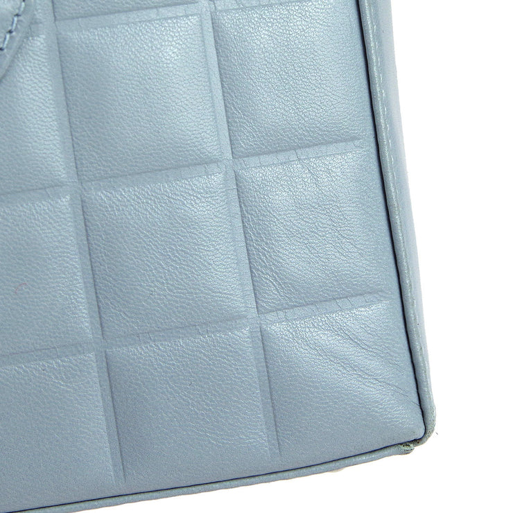 Chanel * 2001-2003 Light Blue Lambskin Choco Bar Tote Handbag