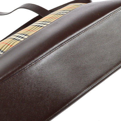 Burberrys Beige House Check Shoulder Tote Bag