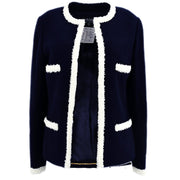 Chanel Collarless Jacket Navy 95C #38