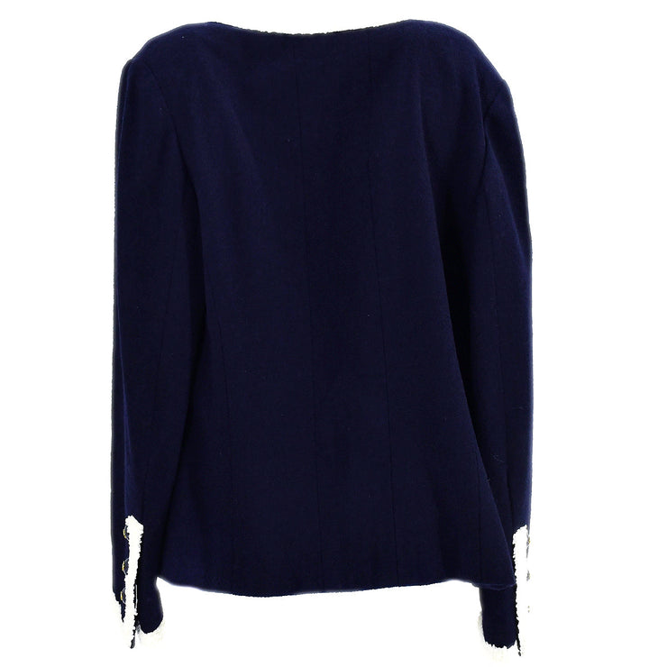 Chanel Collarless Jacket Navy 95C #38