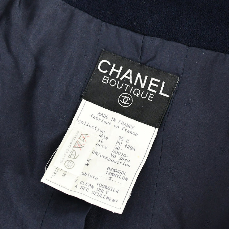 Chanel Collarless Jacket Navy 95C #38