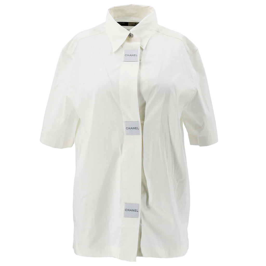 Chanel Blouse Shirt White 99P #40