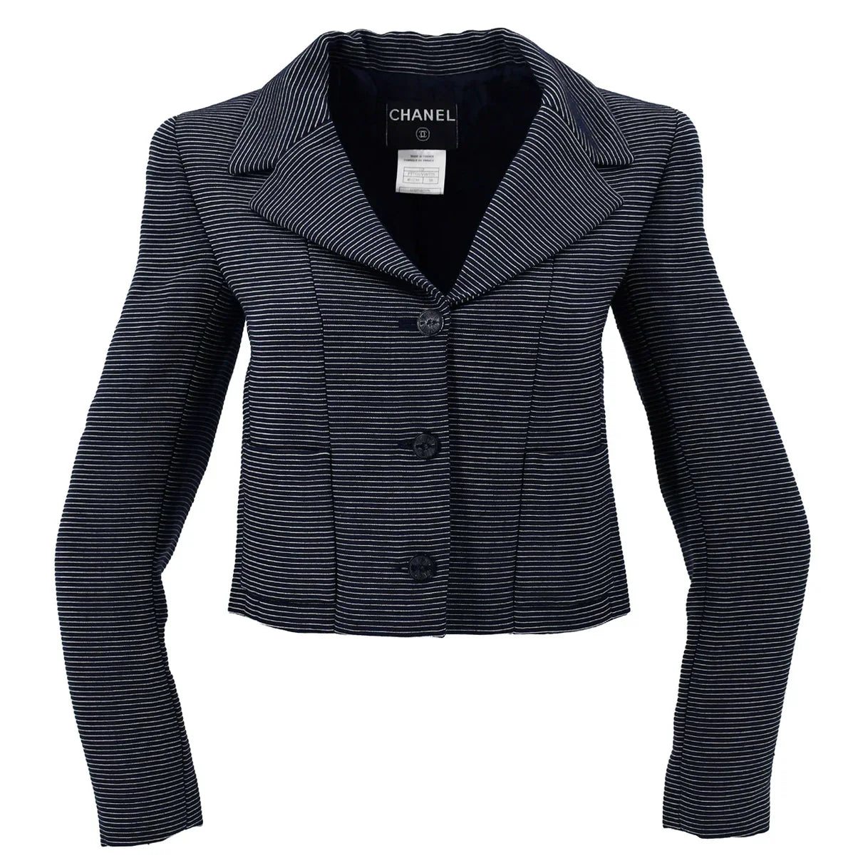 Chanel Jacket Navy Blue 01P #38