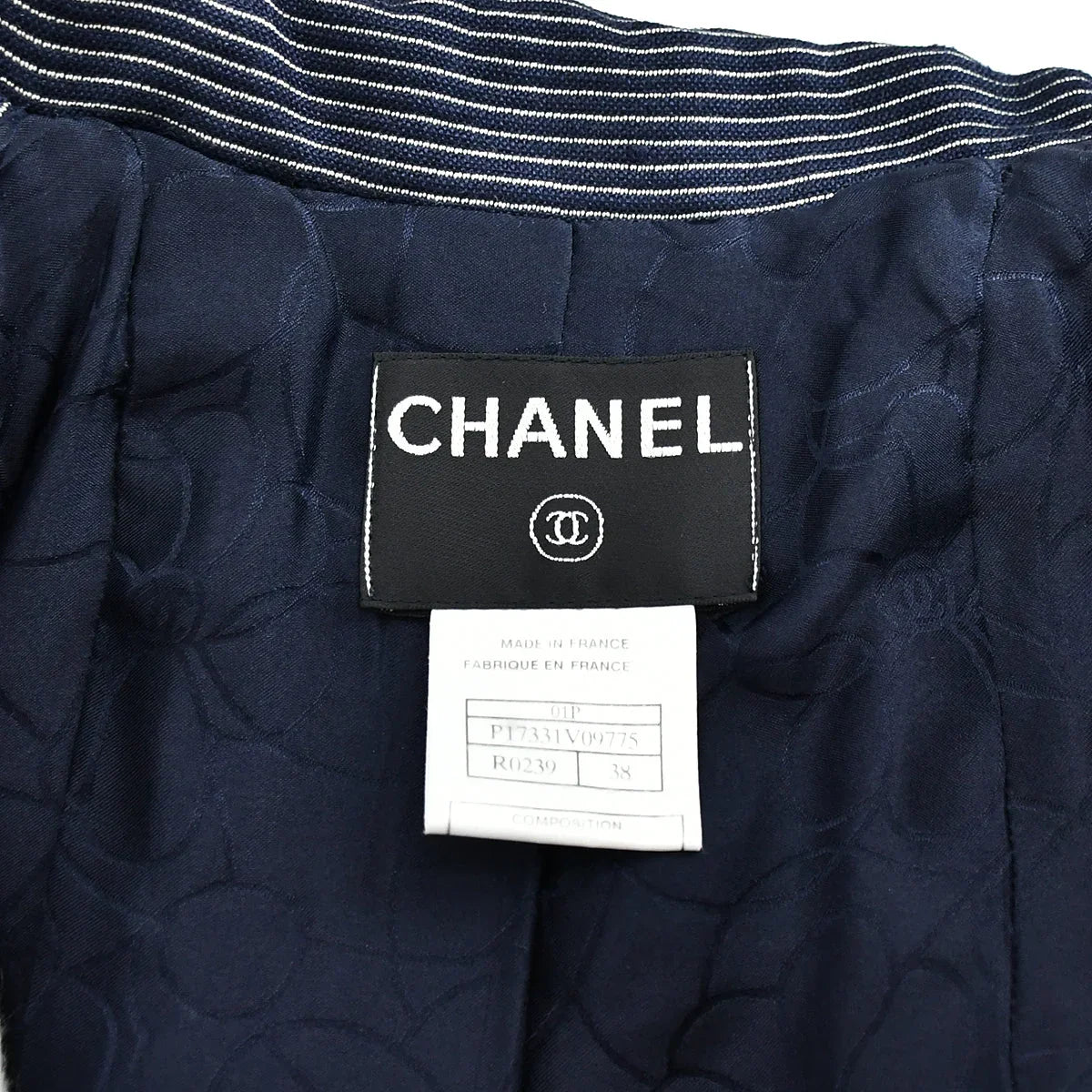 Chanel Jacket Navy Blue 01P #38